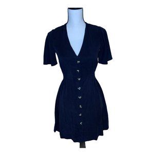 Zara Black Flowing A-Line Buttoned Dress Size XS